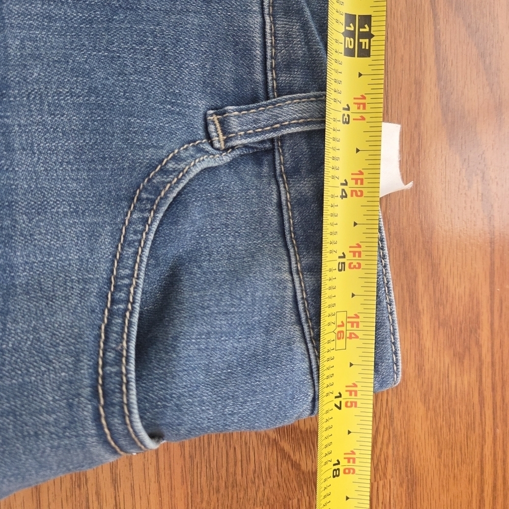 Susan Graver Straight Leg Jeans Cuffs Size 12 Woman's Light Wash Stretch 34x27 - Picture 8 of 16